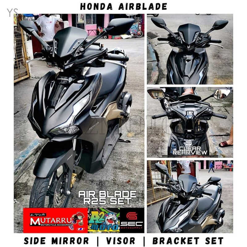 / Honda Click V1 Air Side Mirror With Bracket And Visor SET / | Shopee ...