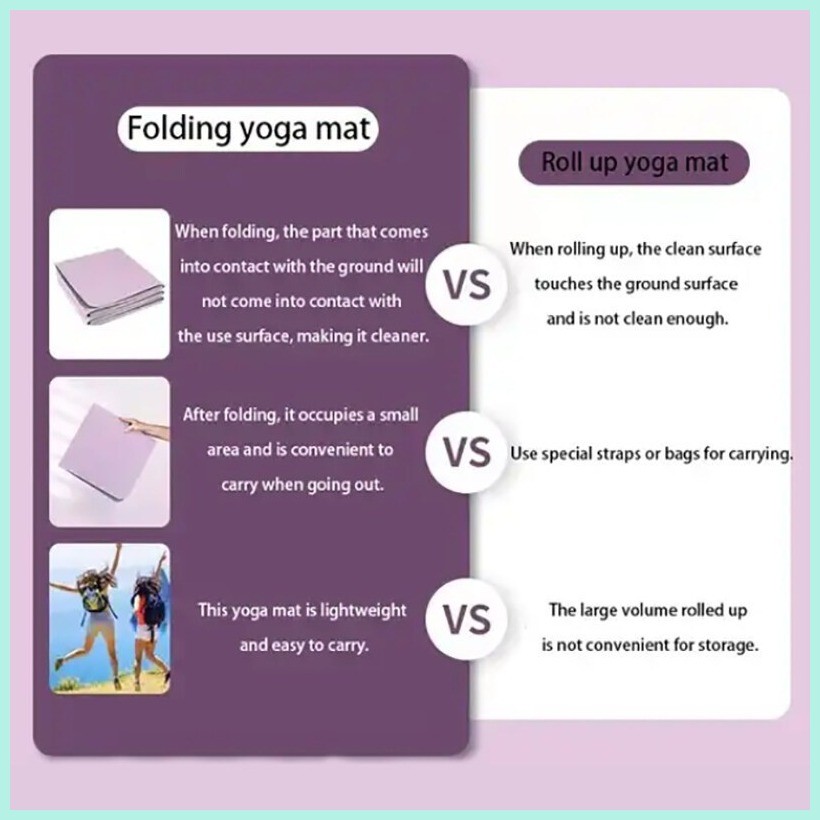 Oivia Anti-slip Yoga Mat Foldable Thickened Yoga Matt For Workout ...
