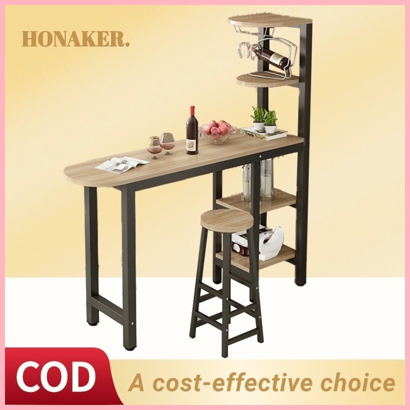 Bar table with storage rack partition table simple household high table ...
