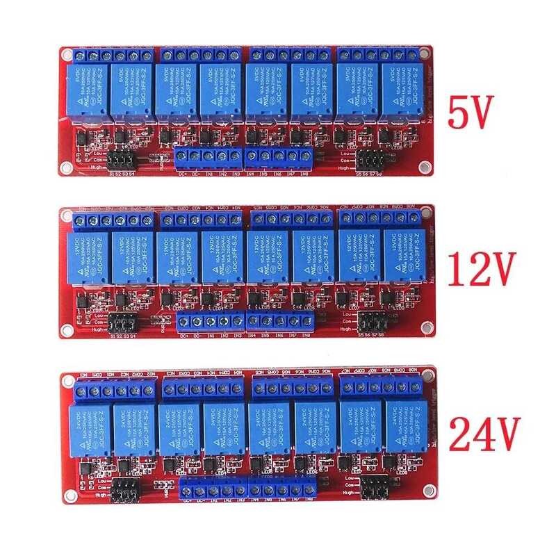 1 2 4 6 8 Channel 5V 12V 24V Relay Module Board Shield With Optocoupler ...