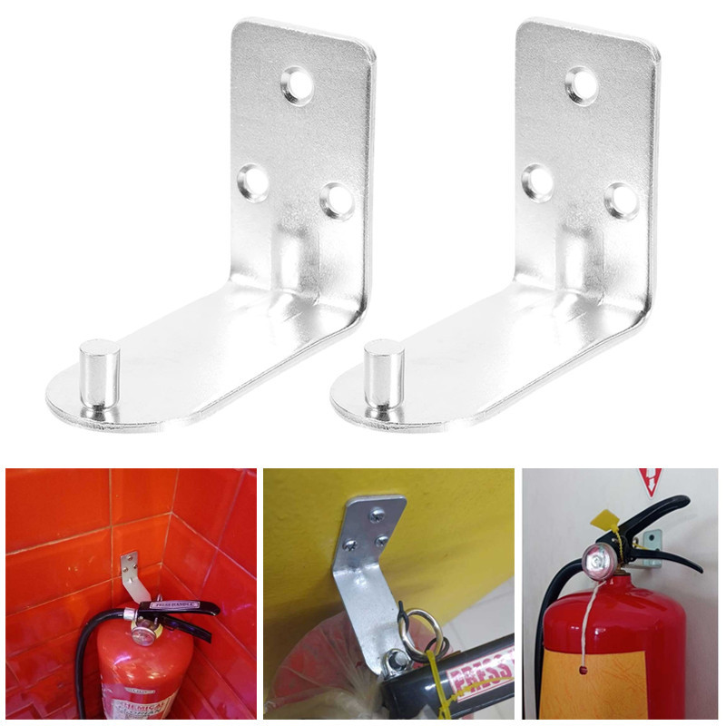2Pcs Fire Extinguisher Hook Storage Rack L-shaped Wall Mount Iron ...