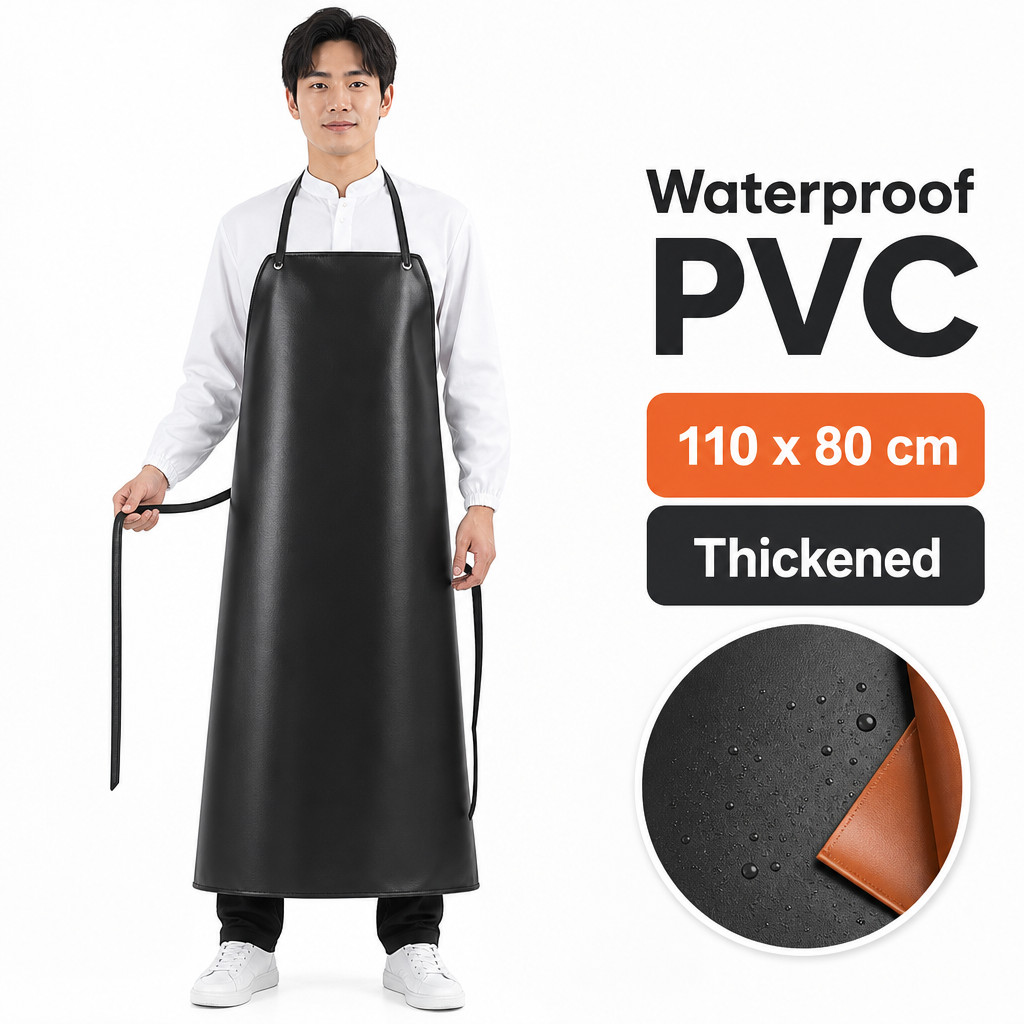 Thickened PVC Apron 110x80CM Acid Alkali Resistant Waterproof Oil Proof ...