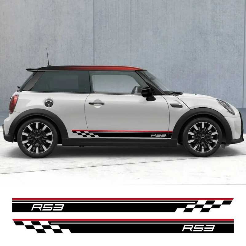 W 2Pcs Side Stickers For Mini Cooper S R53 W GP Racing Style Decor PVC ...