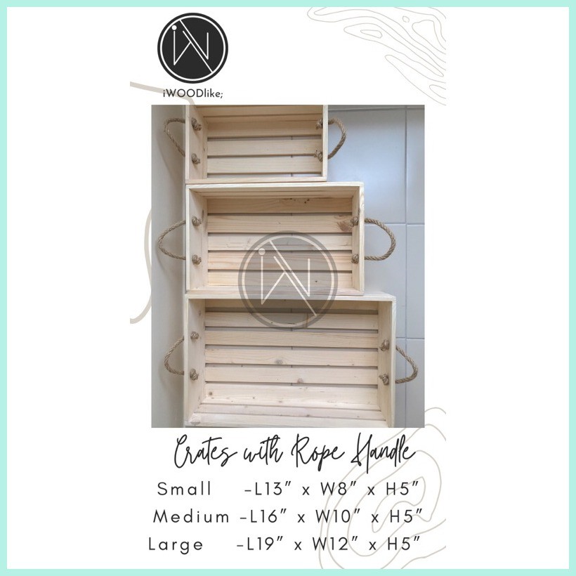 Crates with rope handle | iWOODlike; | Shopee Philippines