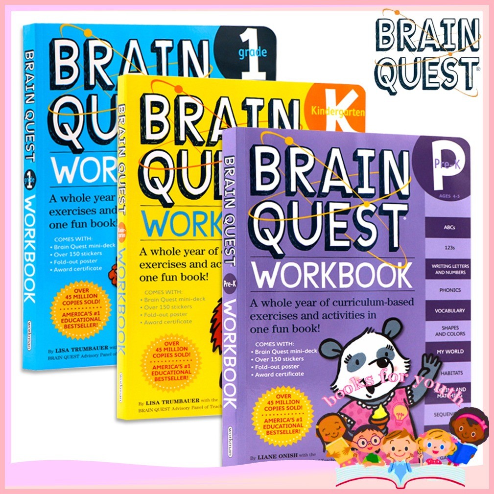BRAIN QUEST Workbooks For PREK KINDER GRADE 1 [Activity Book