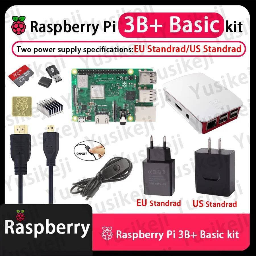Original RaspberryPi 3B+ kit 3B Plus Board+Card Reader+HDMI+5V3A Cable ...