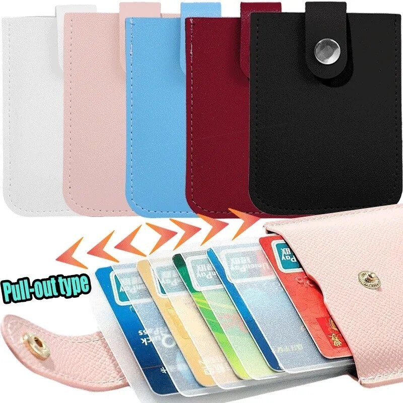 Pull Card Bag Coin Purse 6 Slots Pocket Wallet Card Holder Pouch ...