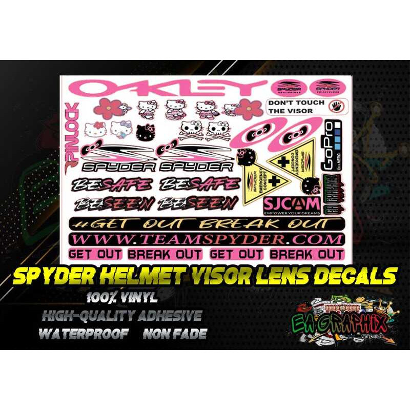 HELMET VISOR LENS STICKER SET DECALS (Spyder ) 9Fb 3Zxcv 49F | Shopee ...