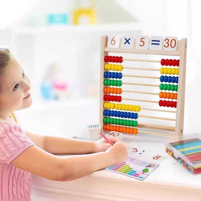 Children's Ten-Stage Calculation Frame Abacus Bead Counting Arithmetic ...