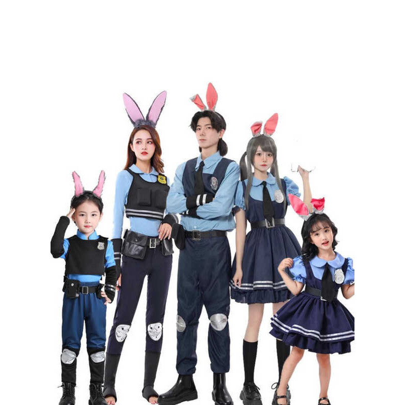 Zootopia Halloween Rabbit Judy Cosplay Costume Officer Judy Full Set ...