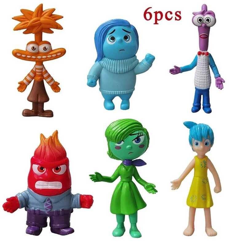 6Pcs Inside Out 2 Figure Anime Joy Sadness Angry Action Figurine Fear ...