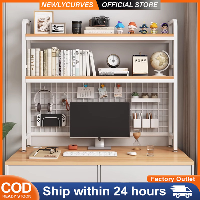 COD Desktop Rack with Grid Metal Computer Table Organizer Rack Study ...