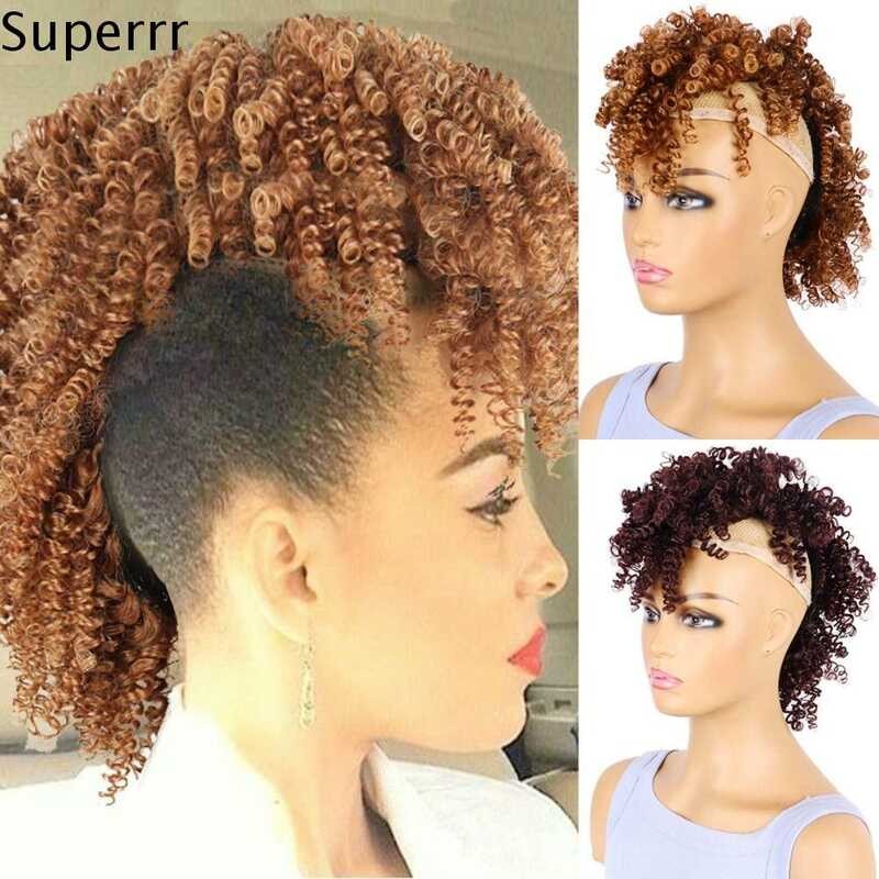 Tt SUPERRR Synthetic Afro High Puff Messy Clip In Mohawk Ponytail Bun ...