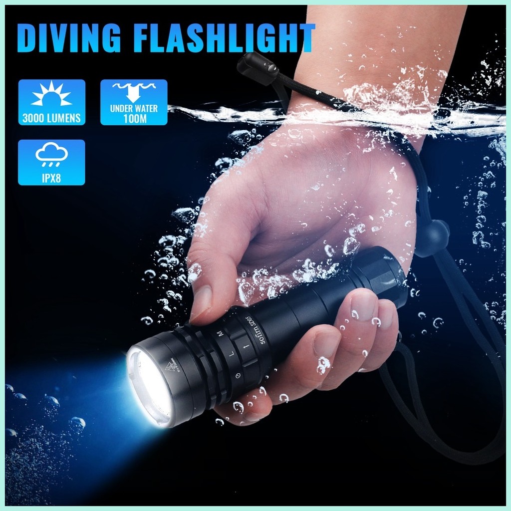 Sofirn SD05 Dive Flashlight Powerful 3000lm Underwater 100 Meters Xhp50 ...