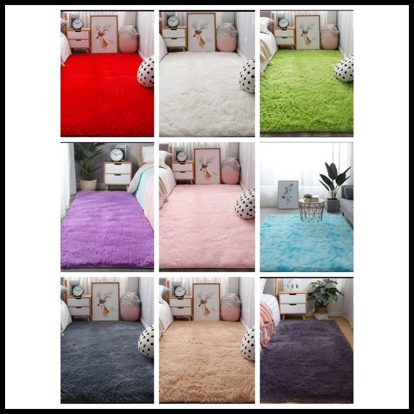 Brown 80cm x 120cm Home Living Fluffy Rugs Shaggy Dining Room Floor ...