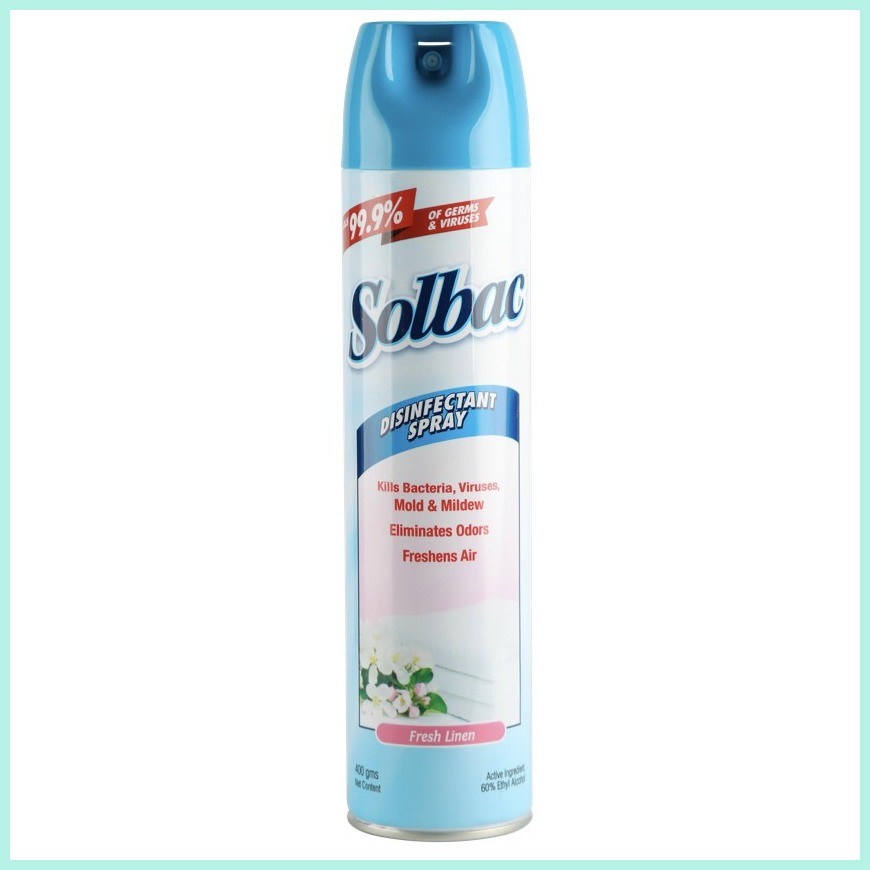 Solbac Fresh Linen Disinfectant Spray 400g | Shopee Philippines
