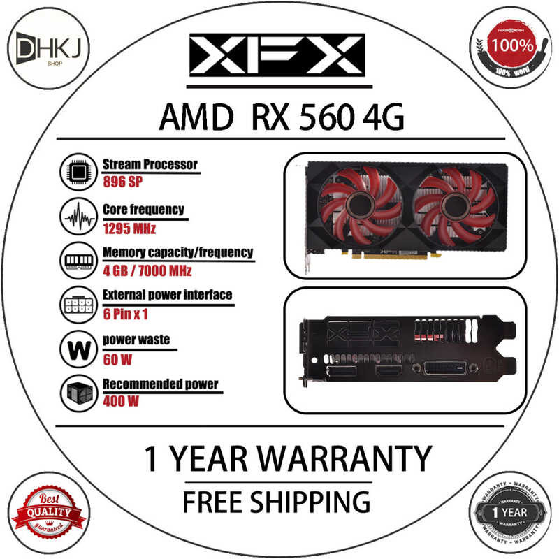 USED XFX RX 560 Graphics AMD GPU Radeon Rx560 4Gb 4G Video Screen Cards ...