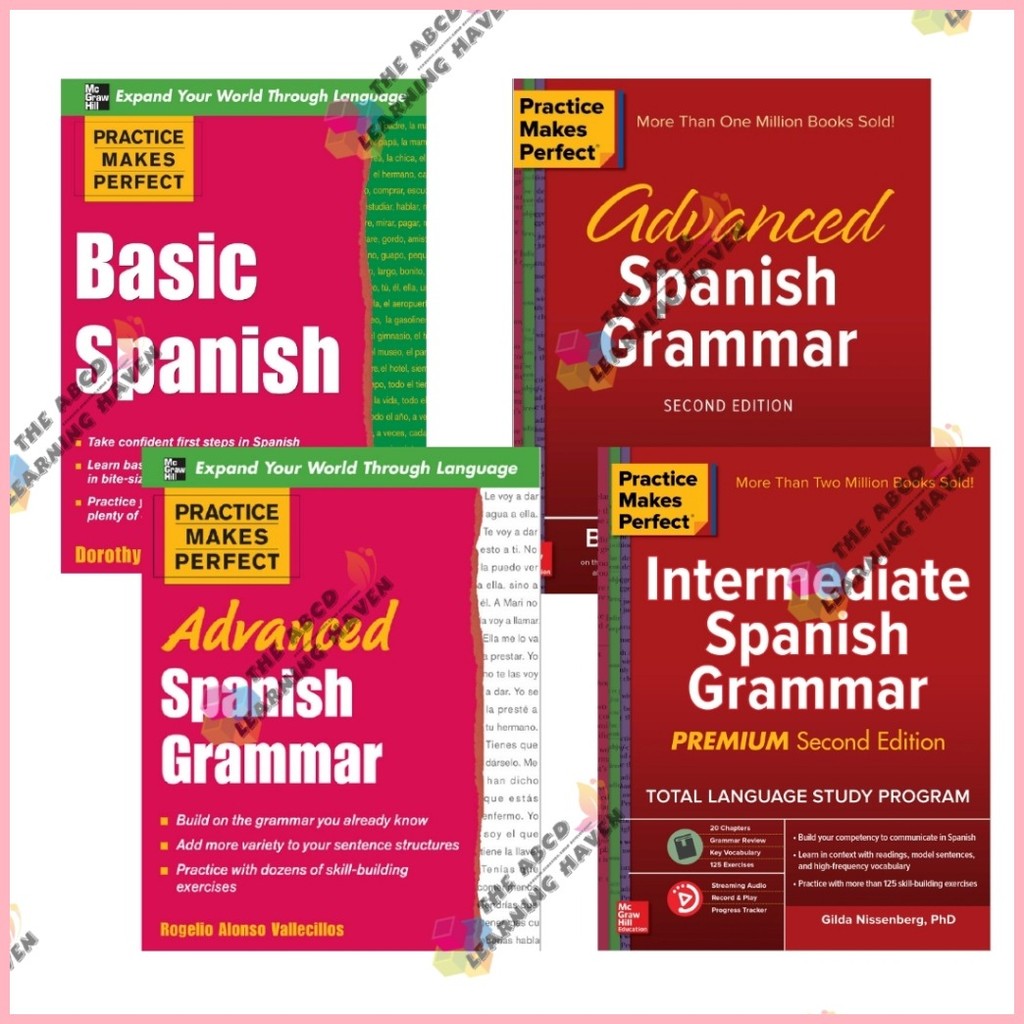 Basic to Advance Spanish Books (Practice Makes Perfect) | Shopee ...