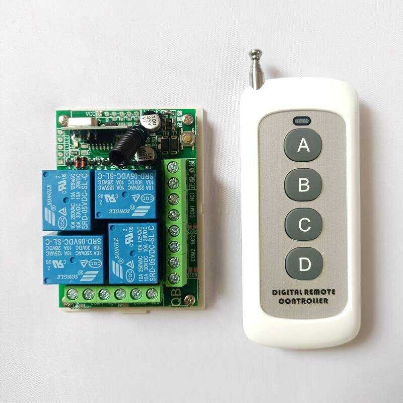 5V 12V 24V 2-Channel 4-Channel Electronic Learning RF Wireless Switch ...