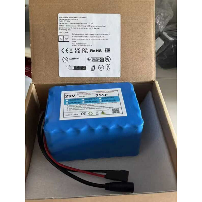 New 1 6 2025 29V 120Ah 18650 Li-Ion Battery Pack (7S5p) 20A BMS - Fit ...