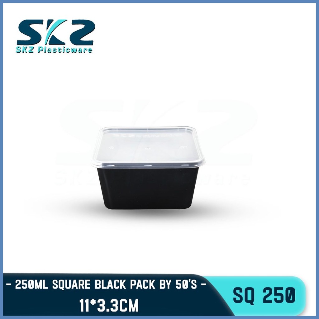SKZ BLACK SQUARE CONTAINER SERIES SQ250 250ml ENVIRONMENTAL FRIENDLY ...