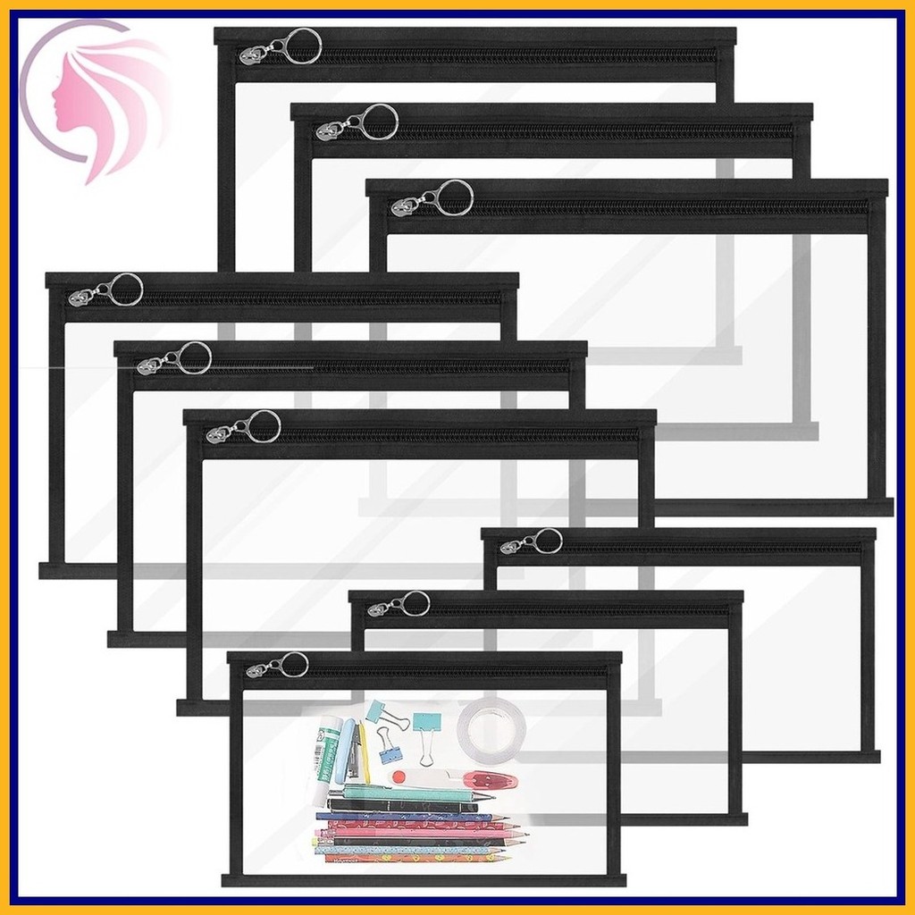 [Hot-Sale] 9Pcs Clear Zipper Pouches Waterproof PVC Zipper Bag 3 Sizes ...