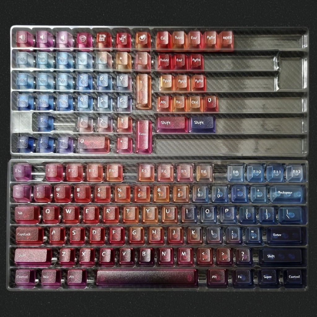 PC Gradiant Foggy Transparent Rainbow Gradient PC Keycap Magnetic ...