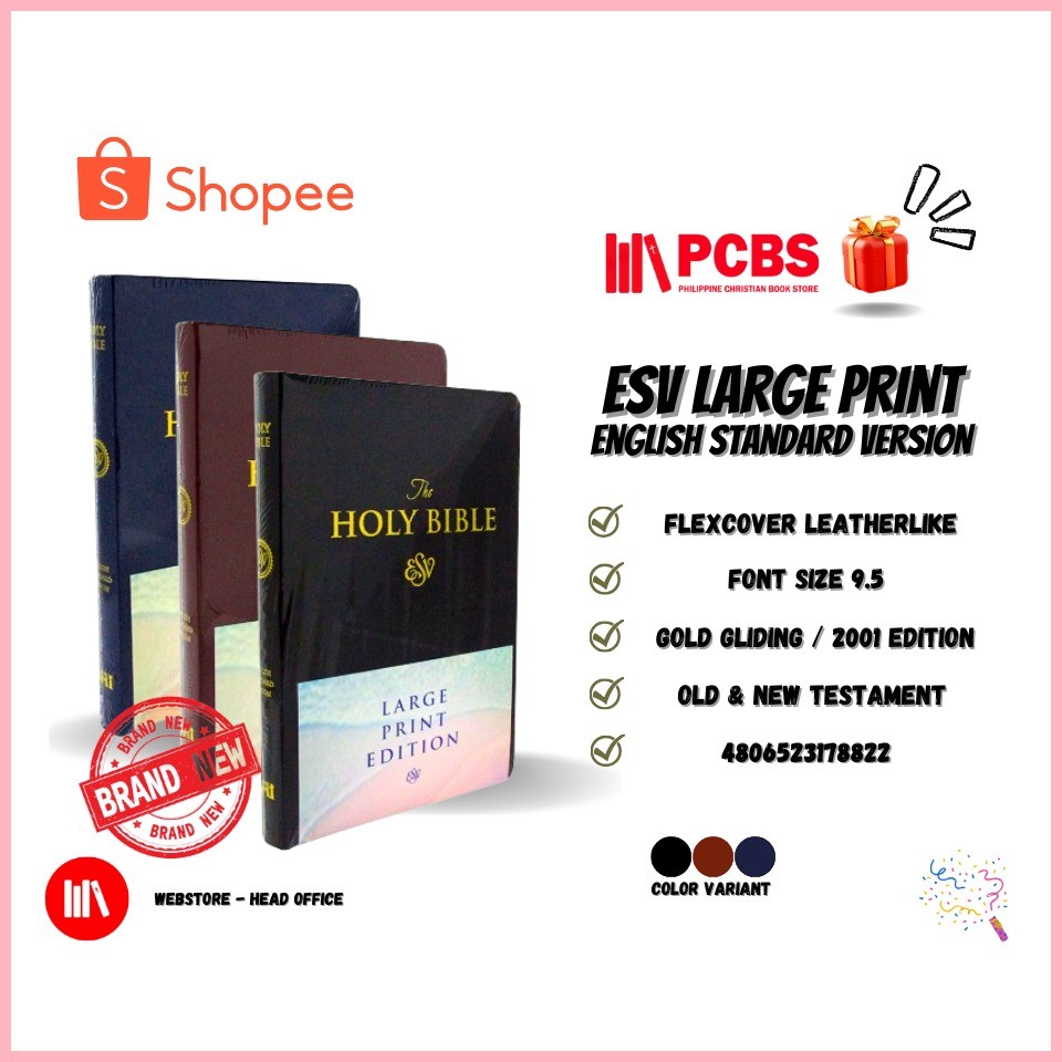 PCBS ESV Large Print Edition (HOLY BIBLE/FONT SIZE 9.5/SLIM) Gold ...