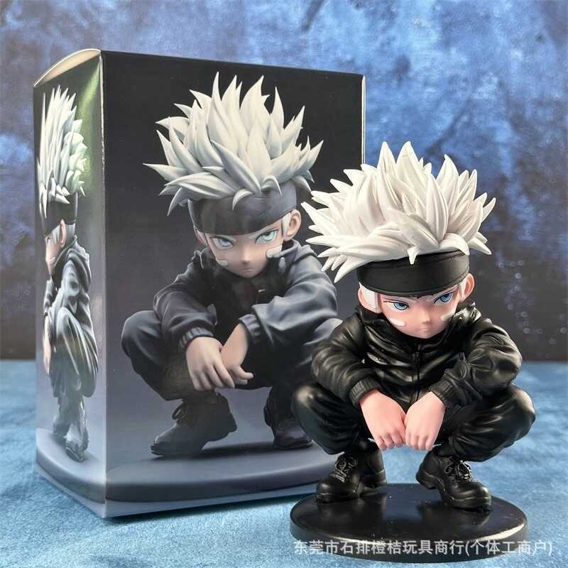 Jujutsu Kaisen Figure Q Version Squatting Gojo Satoru Anime Peripheral ...