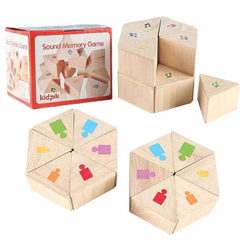 Y Montessori Sound Pairing Wooden Children Big Block Weight Sensory ...