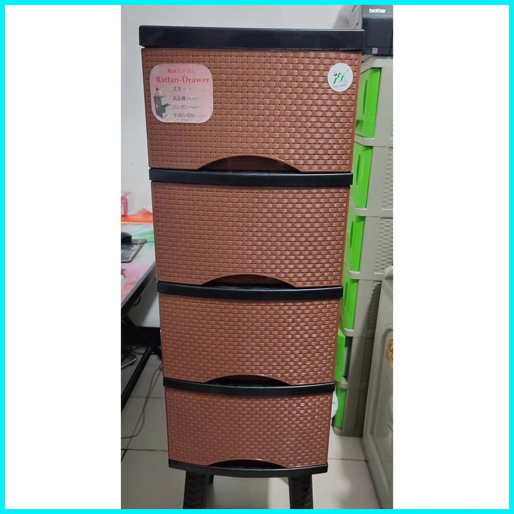Bengar Rattan plastic Slim Drawer 4Layer | Shopee Philippines