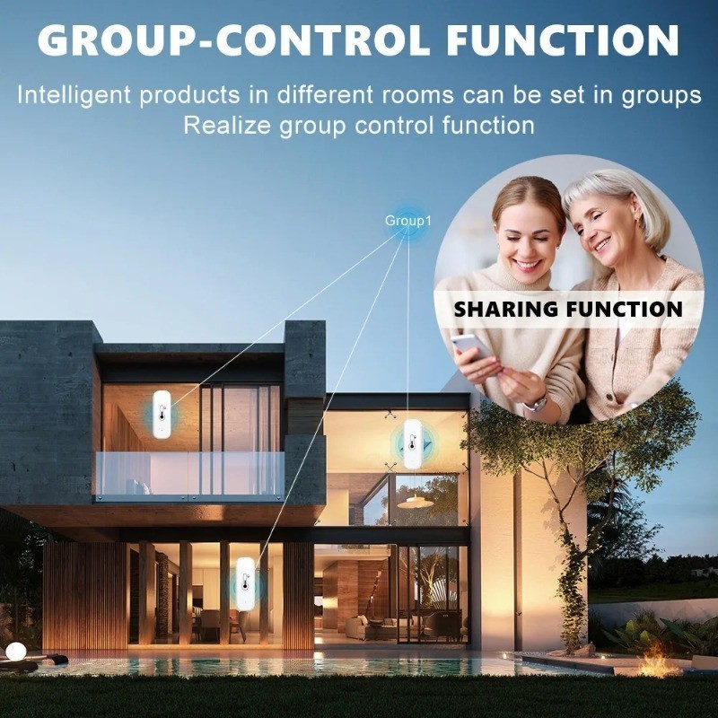 Tuya WiFi Temperature Humidity Sensor Home Connected Thermometer Voice ...