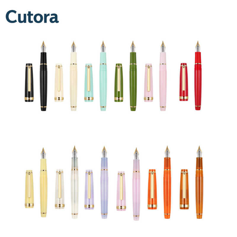 Cutora Jinhao 82 Fountain Acrylic Ink Spin Golden EF F Nib Elegante ...