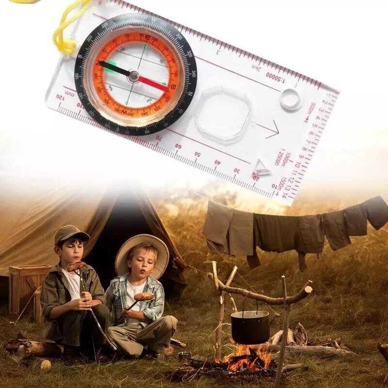 Mini Compass Map Scale Ruler With Magnifying Lens | Shopee Philippines
