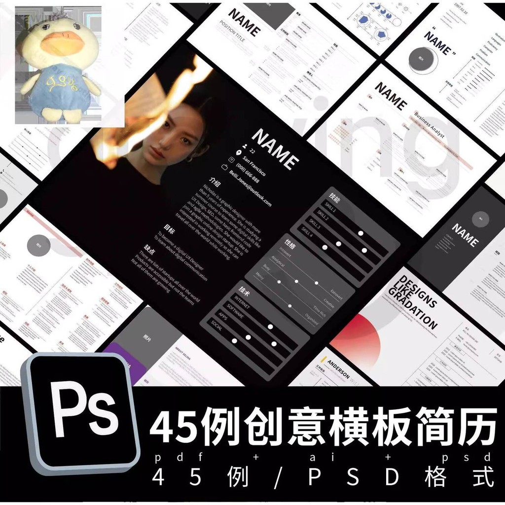 ☑♥ A4 Personal Resume Creative Personality Graduate Interview Job ...