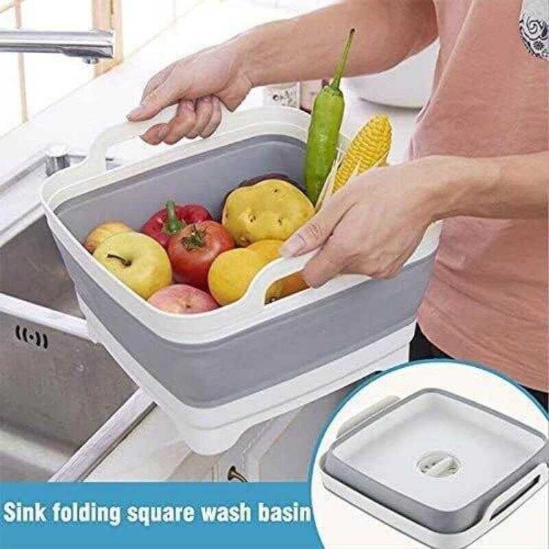D0a Efficient Water Draining Basin Collapsible Bucket With Drain ...