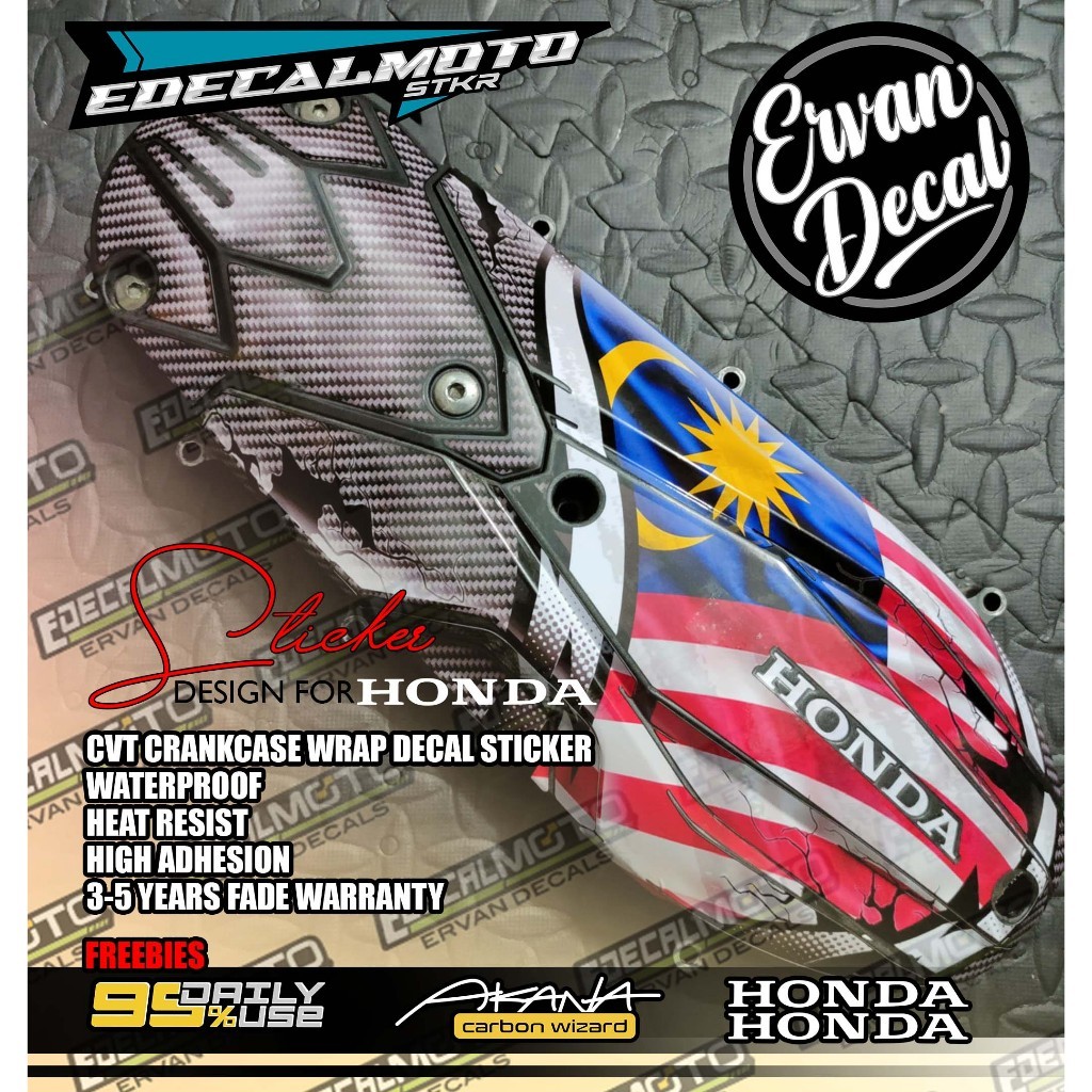 HONDA CLICK 125i/150i V2/3/4 CVT CRANKCASE WRAP DECAL STICKER VINYL ...