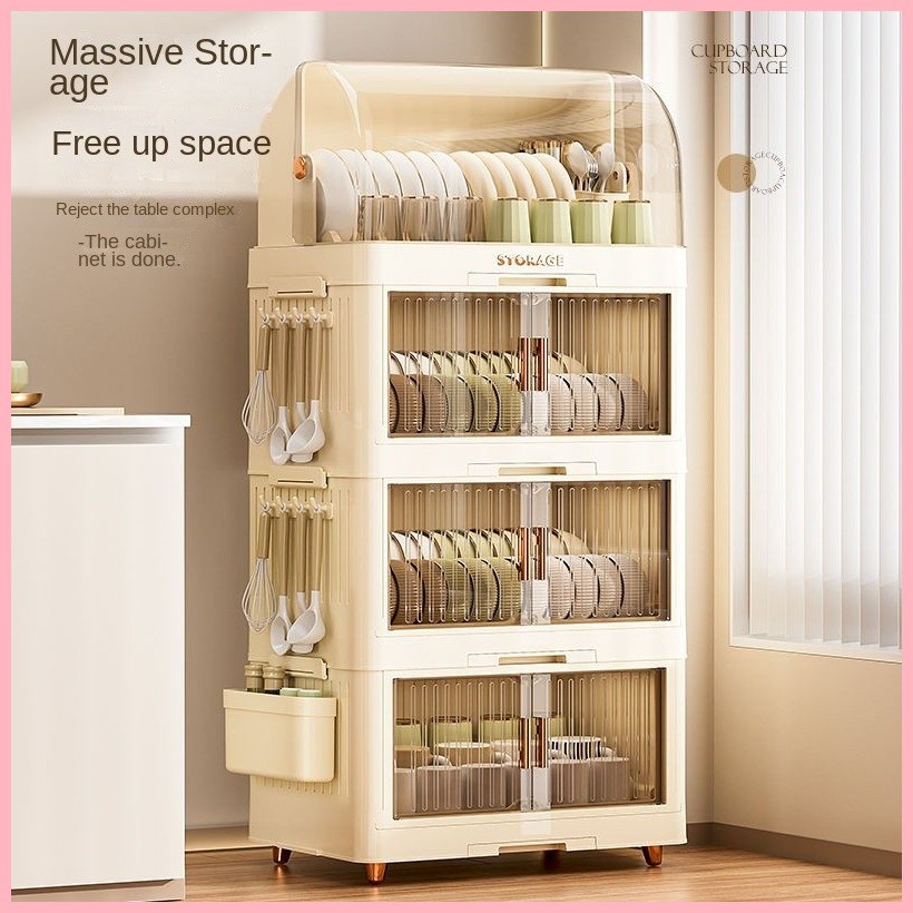 Plastic Dish Cabinet Foldable Dish Drainer Drying Rack Aesthetic With ...