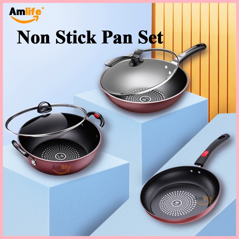 5 PCS Amlife Original Non-Stick Induction Cookware Set - Kaldero ...