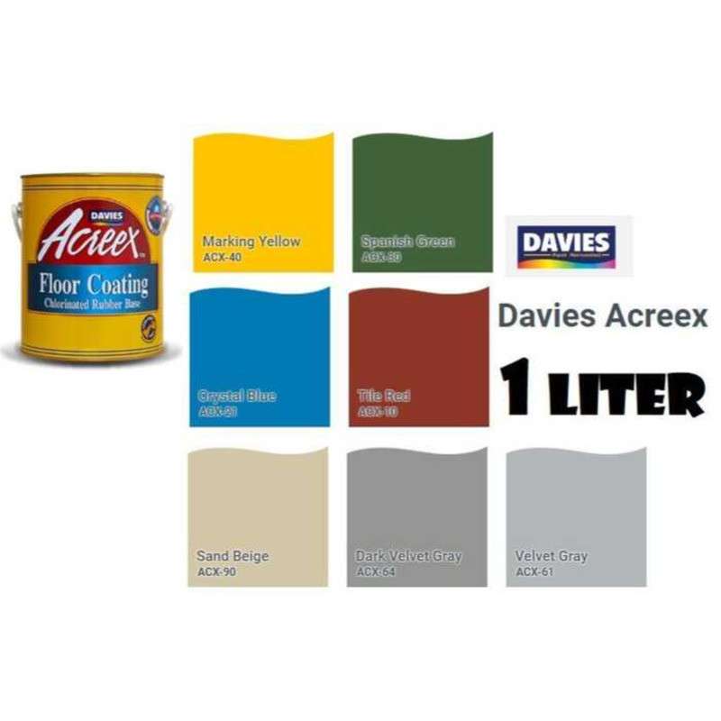 DAVIES ACREEX RUBBERIZED FLOOR (1 Liter) ALL COLORS | FOR CONCRETE ...