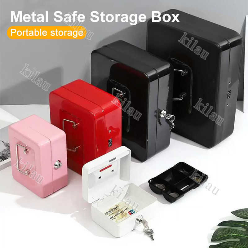 KILAU Cash Box Cash Drawer 12/15/20Cm Money Locker Portable Steel Small ...