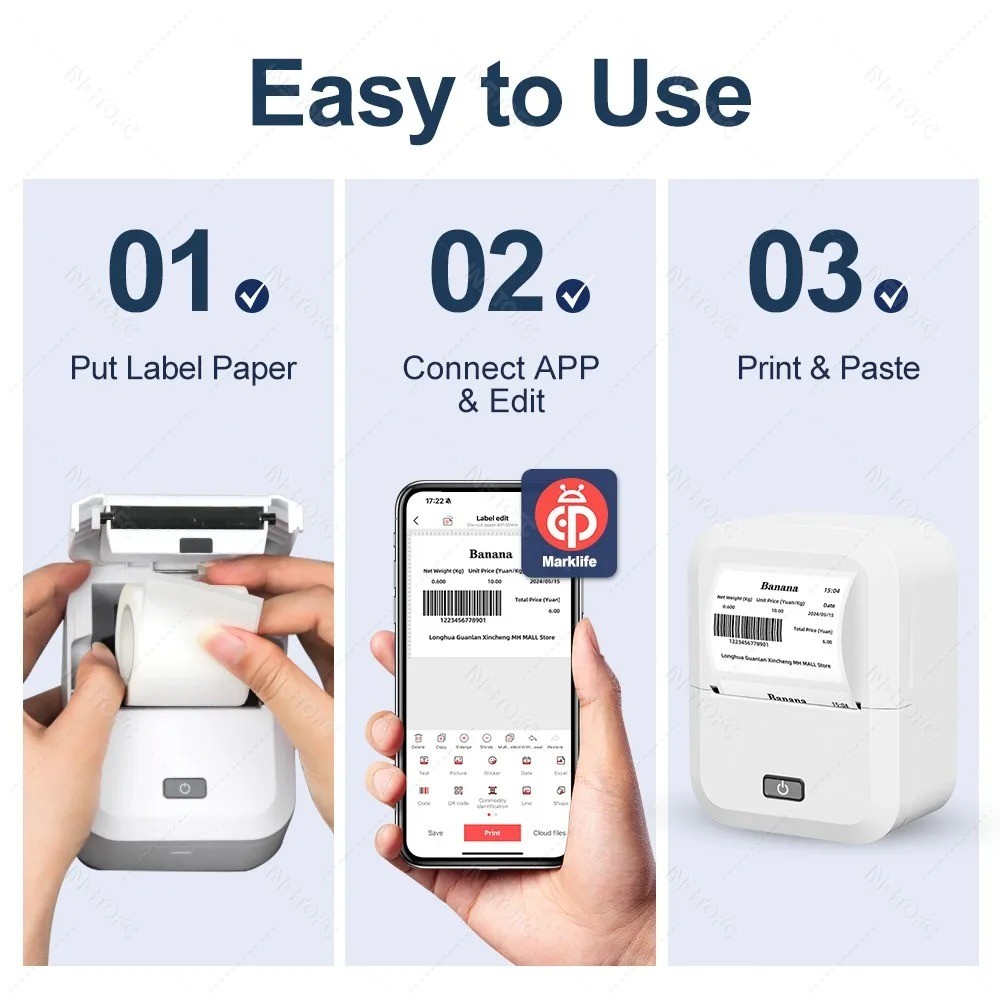 Marklife Inkless Portable Label Printer X2 Wireless Bluetooth Thermal ...