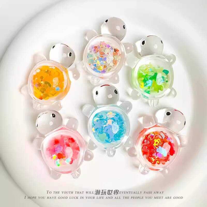 New Cute Glow-in-the-Dark Transparent Sequin Turtle DIY Realistic Small ...