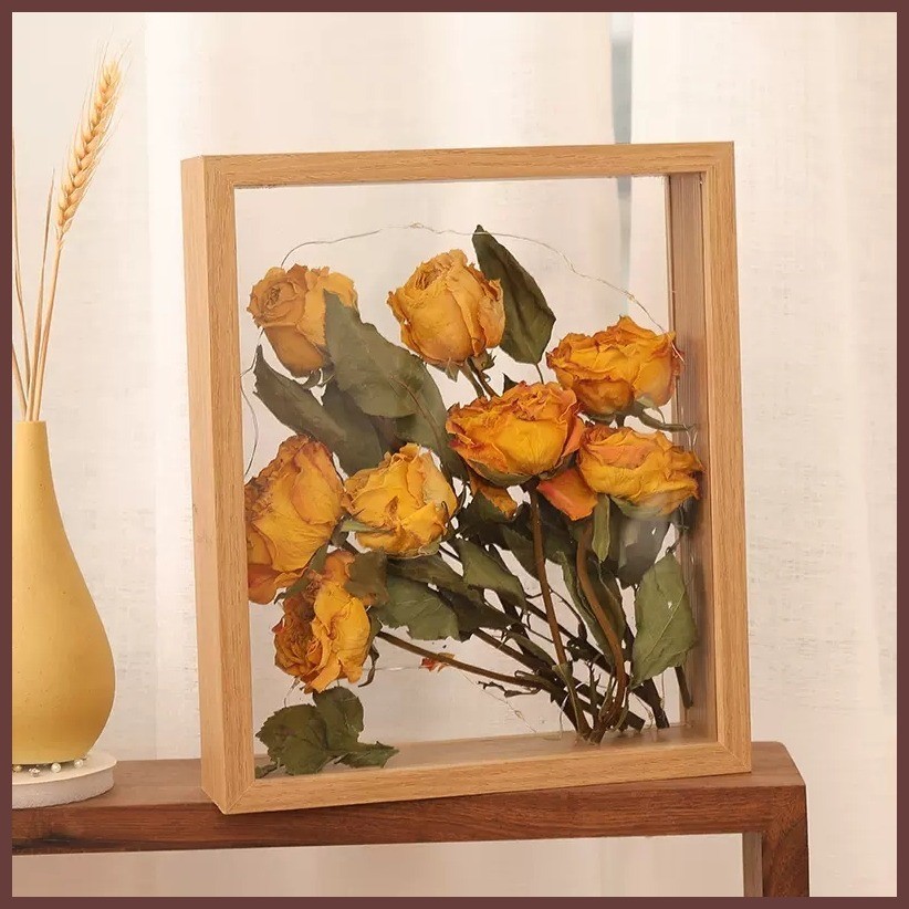 ← Wooden Dried Flower Photo Frame Flower Display Stand Decorative Photo ...