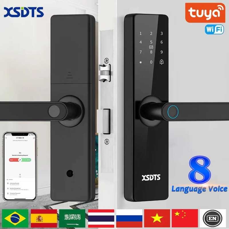 Xj Tuya Wifi Electronic Smart Door Lock With Biometric Fingerprint ...