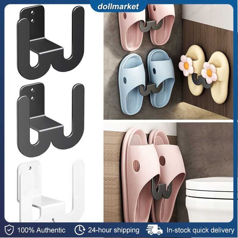 Slipper Hanger-Wall Slipper Organizer, Slipper Wall Mounted Hanger | Space Saving Shoes Storage Holder, Simple Design Door Slipper Hanger for Living Room, Foyer, Bathroom, Hallway, 9 x 7 x 3cm