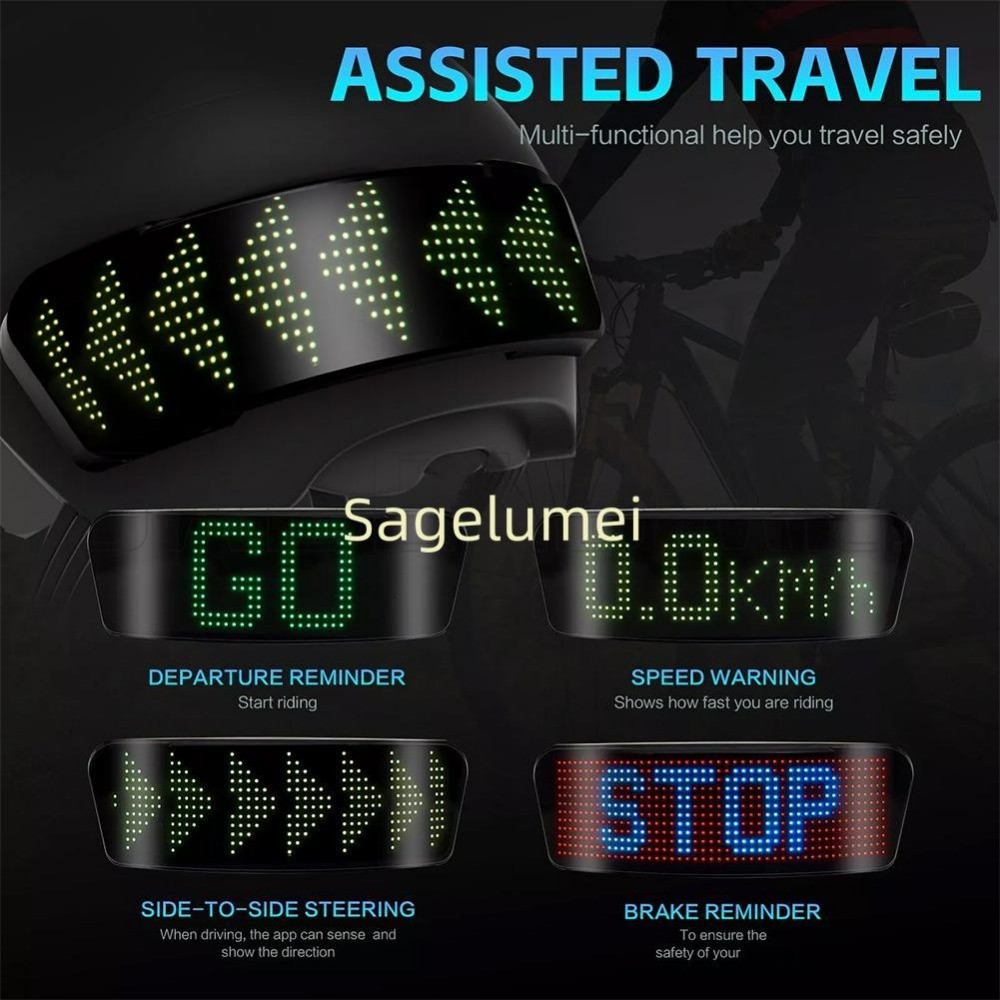 2025 Motorcycle Helmet Warning Light Night Riding DIY RGB Led Screen ...