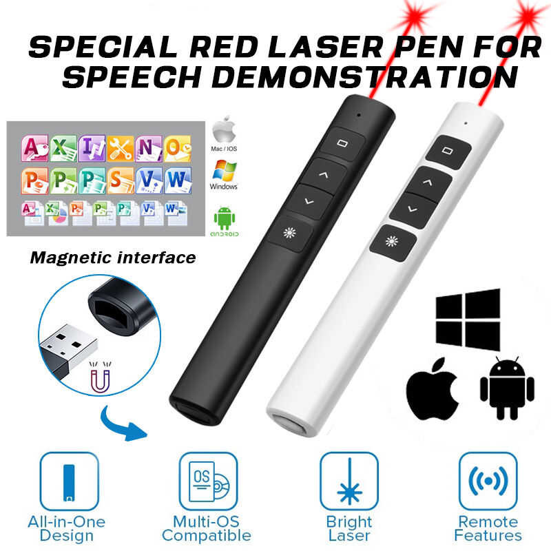 2.4G Rechargeable Wireless Powerpoint Presenter Clicker With Laser ...
