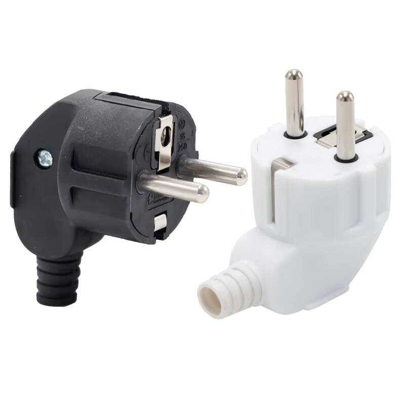 2 Pin AC Electrical Power Socket CE Rewireable Plug Male Sockets ...