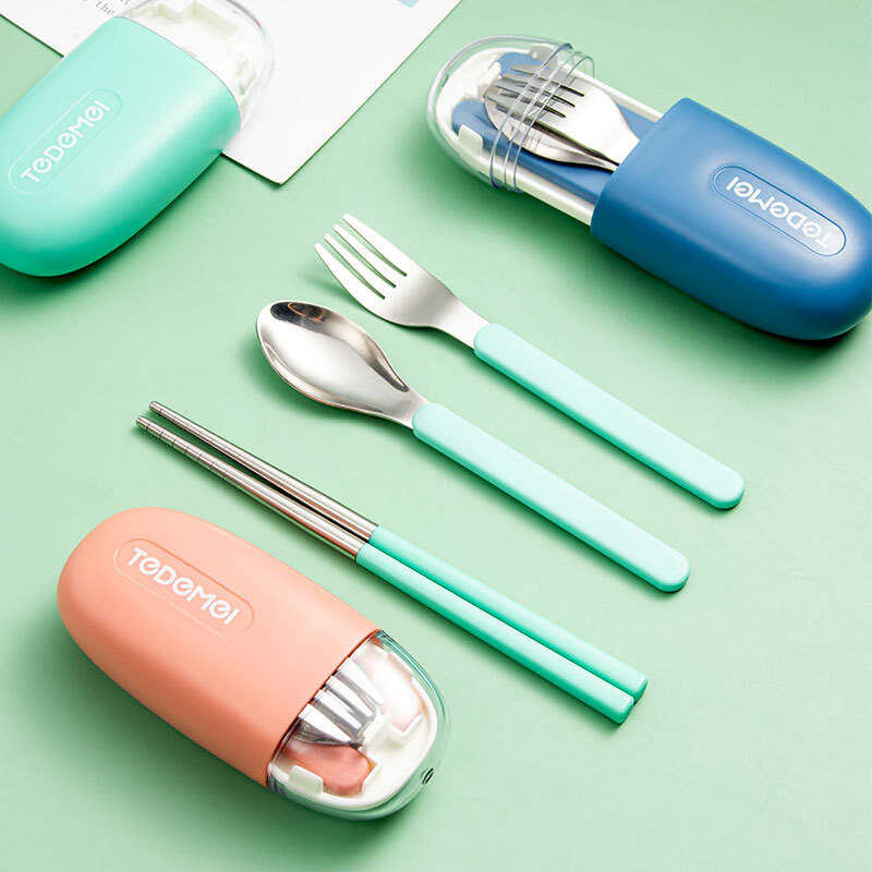 Student Tableware Portable Office Worker Chopsticks Spoon Two-Piece Set ...